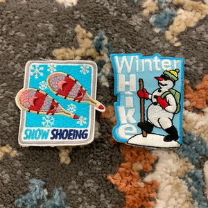 Snow Shoeing and‎ Winter Hike Embroidery Patch Girl Scouts USED